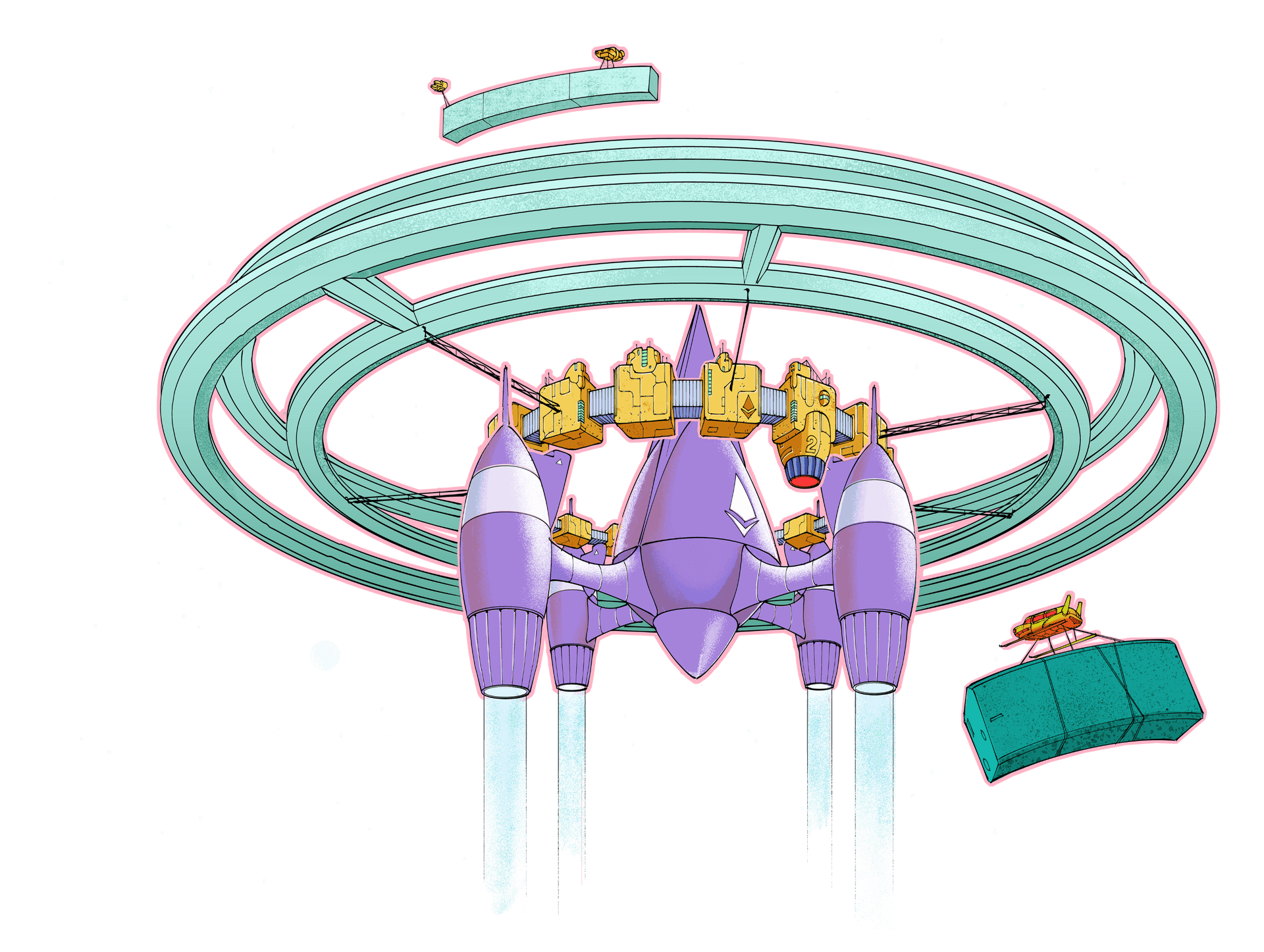 コンピュータを使用しているドージのイラスト