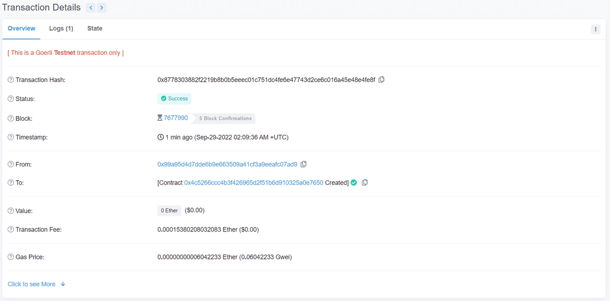 View your contract address on Etherscan